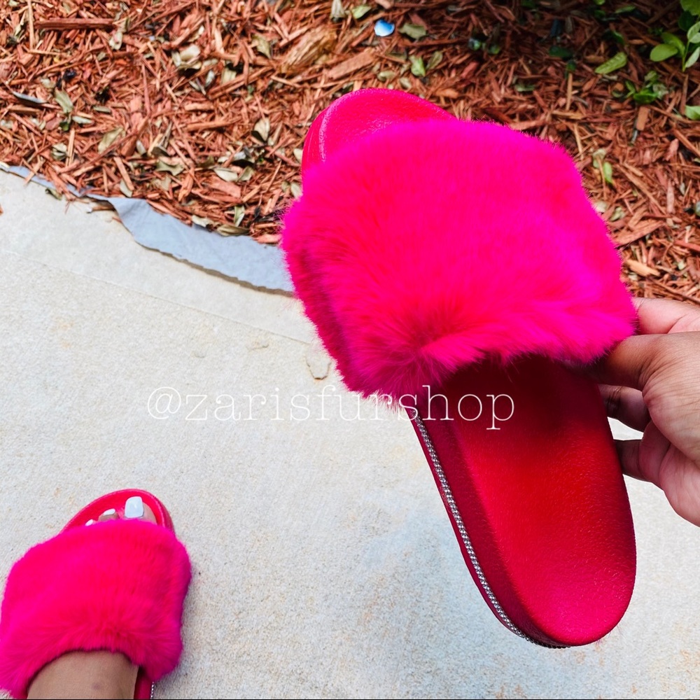 COPY - Rhinestone Fur Slides - Picture 2 of 3